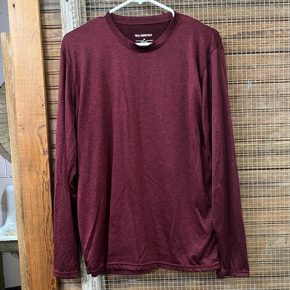 Essentials Men's Maroon Long Sleeve Shirt